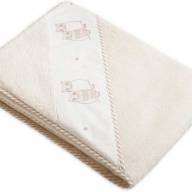 Полотенце с капюшоном Luxberry Совята, жемчужный/коричневый/белый