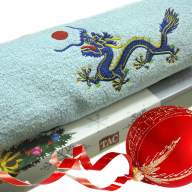 Подарочное полотенце TAC с вышивкой, DRAGON, Бирюзовый
