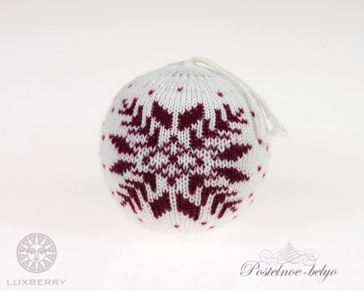 Декоративный шар Luxberry Norway, белый/бордо