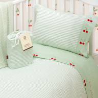 Комплект постельного белья Luxberry Вишенки, зеленый/белый - Комплект постельного белья Luxberry Вишенки, зеленый/белый