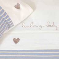 Комплект постельного белья Luxberry Трикотаж, голубой-экрю