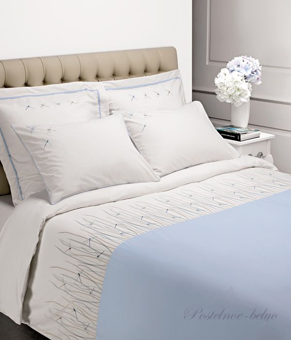 Комплект постельного белья Bovi Picnic, цвет: экрю/бежевый, голубой