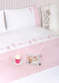 Комплект постельного белья Luxberry Icecream, белый/розовый